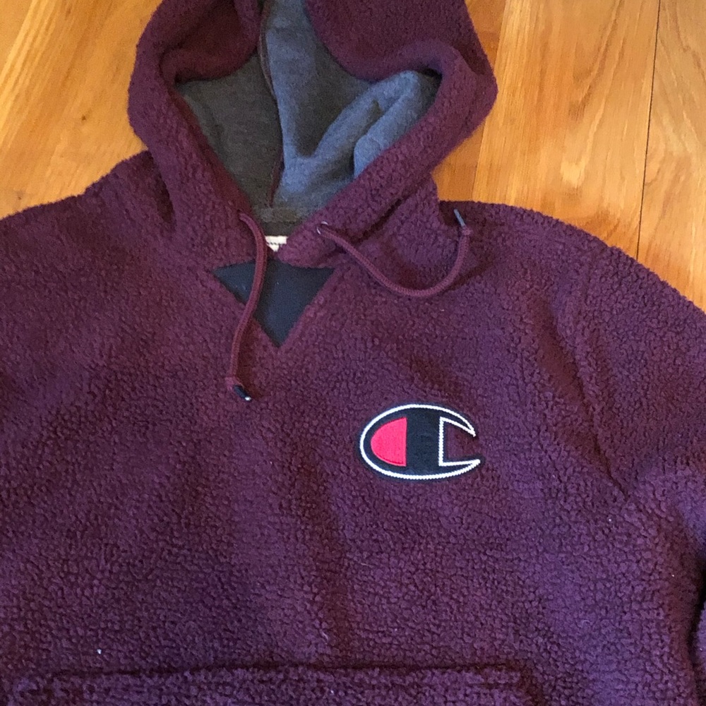 Champion fleece burgundy hoodie Unisex Adult small - Picture 2 of 2